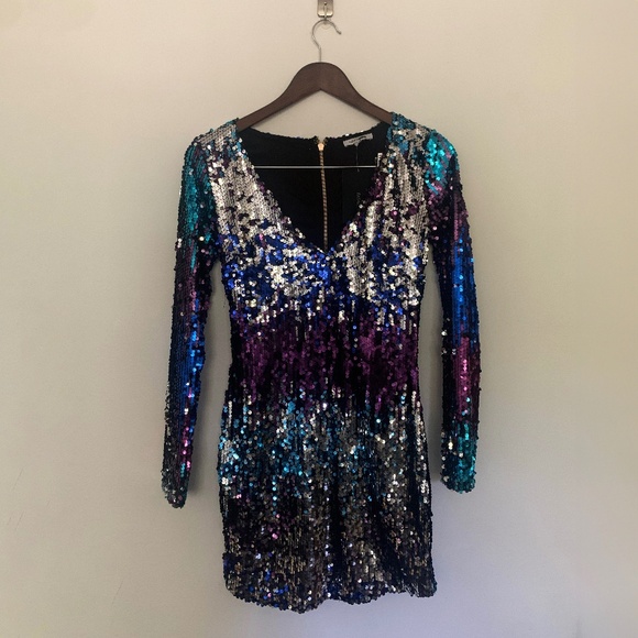 Fashion Nova | Model: Fun Loving Sequin Dress | Purple Ombre | Size M - Picture 2 of 11